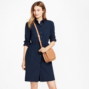 Brooks Brothers DobbyDot Cotton Shirt Dress Size 0